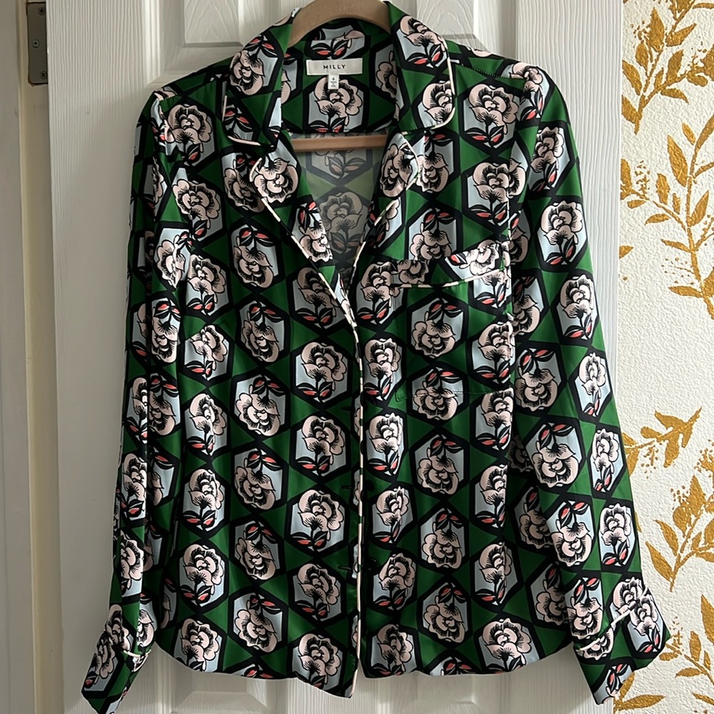 Gently loved Milly floral women’s blouse, size 6